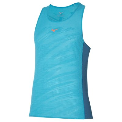 Camiseta sin Manga Mizuno AERO Hombre - Azules - Chile M894QZOFXK